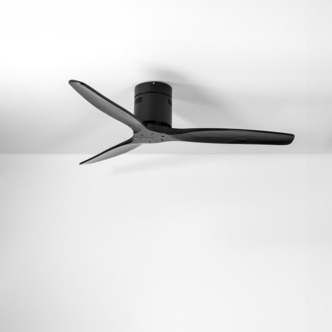 Ventilador de Techo Kent Negro/Negro sin Luz Mando a Distancia 3 Aspas Ø132 cm Motor DC 40W, real Ventilador de Techo Kent Negro/Negro sin Luz Mando a Distancia 3 Aspas Ø132 cm Motor DC 40W, real