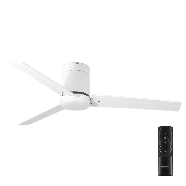 Ventilador de Techo Boume Blanco/Blanco con Luz LED 20W Mando a Distancia 3 Aspas Ø132 cm Motor DC 30W Ventilador de Techo Boume Blanco/Blanco con Luz LED 20W Mando a Distancia 3 Aspas Ø132 cm Motor DC 30W
