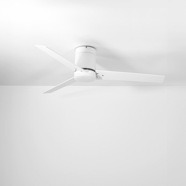 Ventilador de Techo Boume Blanco/Blanco con Luz LED 20W Mando a Distancia 3 Aspas Ø132 cm Motor DC 30W, real Ventilador de Techo Boume Blanco/Blanco con Luz LED 20W Mando a Distancia 3 Aspas Ø132 cm Motor DC 30W, real