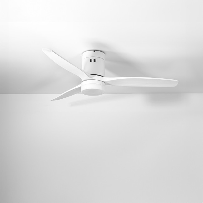 Ventilador de Techo Kent Blanco/Blanco con Luz LED 20W Mando a Distancia 3 Aspas Ø132 cm Motor DC 40W, real Ventilador de Techo Kent Blanco/Blanco con Luz LED 20W Mando a Distancia 3 Aspas Ø132 cm Motor DC 40W, real