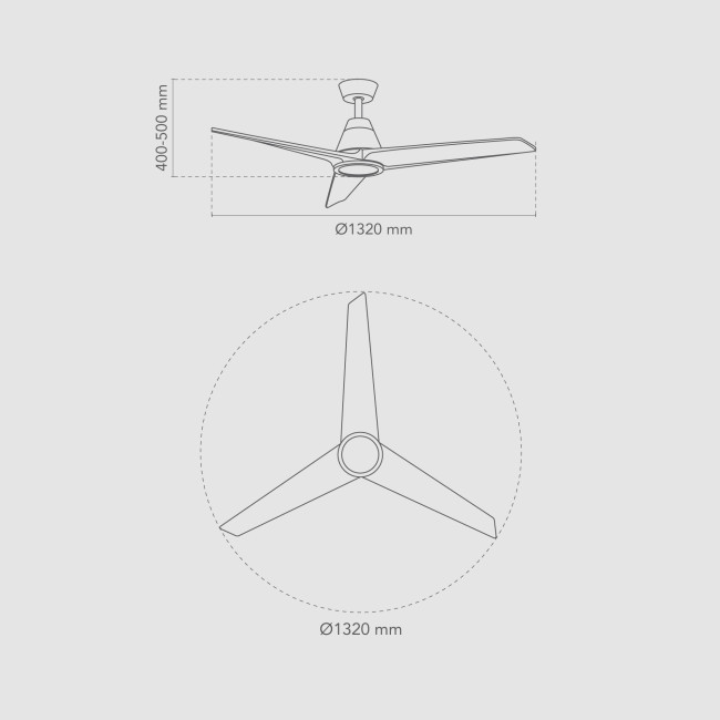 Ventilador de Techo Lobb Negro/Madera Oscura con Luz LED 18W Mando a Distancia 3 Aspas Ø132 cm Motor DC 35W, medidas Ventilador de Techo Lobb Negro/Madera Oscura con Luz LED 18W Mando a Distancia 3 Aspas Ø132 cm Motor DC 35W, medidas