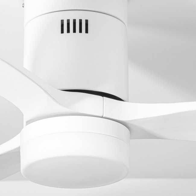Ventilador de Techo Kent Blanco/Blanco con Luz LED 20W Mando a Distancia 3 Aspas Ø132 cm Motor DC 40W, detalle Ventilador de Techo Kent Blanco/Blanco con Luz LED 20W Mando a Distancia 3 Aspas Ø132 cm Motor DC 40W, detalle
