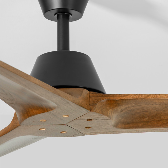 Ventilador de Techo Lobb Negro/Madera Oscura sin Luz Mando a Distancia 3 Aspas Ø132 cm Motor DC 35W, detalles Ventilador de Techo Lobb Negro/Madera Oscura sin Luz Mando a Distancia 3 Aspas Ø132 cm Motor DC 35W, detalles