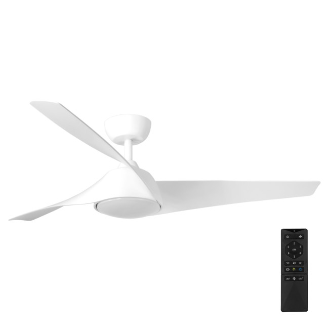 Ventilador de Techo Zelha Blanco/ABS Blanco con Luz LED 24W Mando a Distancia 3 Aspas Ø132 cm Motor DC 45W, principal Ventilador de Techo Zelha Blanco/ABS Blanco con Luz LED 24W Mando a Distancia 3 Aspas Ø132 cm Motor DC 45W, principal
