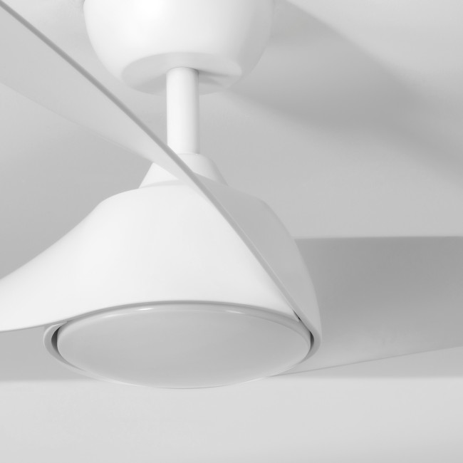 Ventilador de Techo Zelha Blanco/ABS Blanco con Luz LED 24W Mando a Distancia 3 Aspas Ø132 cm Motor DC 45W, detalle Ventilador de Techo Zelha Blanco/ABS Blanco con Luz LED 24W Mando a Distancia 3 Aspas Ø132 cm Motor DC 45W, detalle