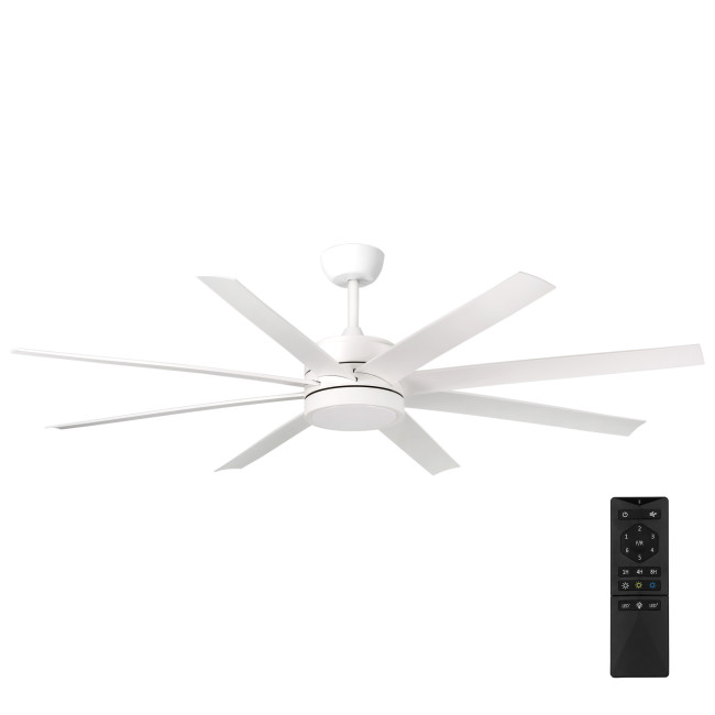 Ventilador de Techo Versa Blanco/ABS Blanco con Luz LED 24W Mando a Distancia 8 Aspas Ø165 cm Motor DC 53W Ventilador de Techo Versa Blanco/ABS Blanco con Luz LED 24W Mando a Distancia 8 Aspas Ø165 cm Motor DC 53W