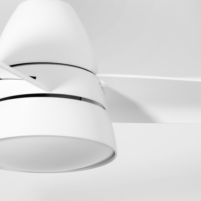 Ventilador de Techo Comba Blanco con Luz LED 20W Mando a Distancia 3 Aspas Ø96,5 cm Motor DC 26W, detalle Ventilador de Techo Comba Blanco con Luz LED 20W Mando a Distancia 3 Aspas Ø96,5 cm Motor DC 26W, detalle