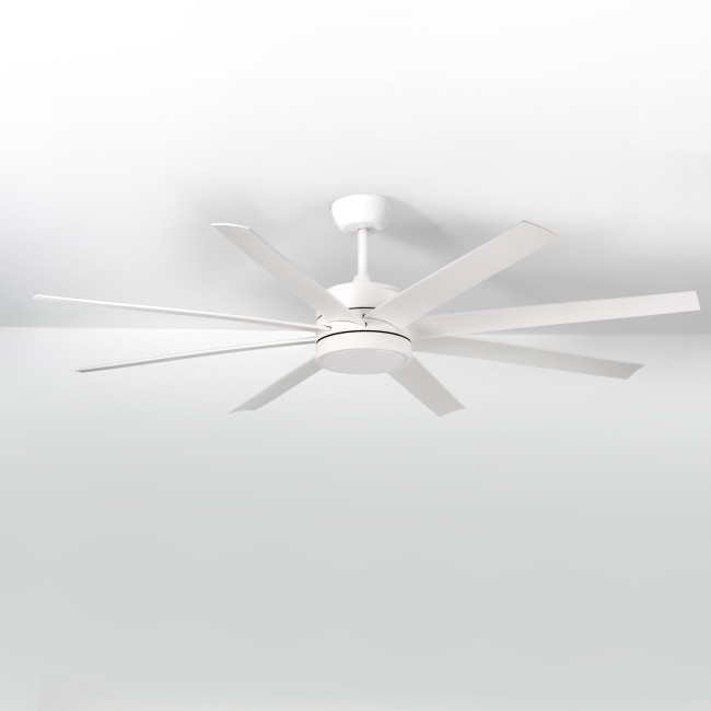 Ventilador de Techo Versa Blanco/ABS Blanco con Luz LED 24W Mando a Distancia 8 Aspas Ø165 cm Motor DC 53W, real Ventilador de Techo Versa Blanco/ABS Blanco con Luz LED 24W Mando a Distancia 8 Aspas Ø165 cm Motor DC 53W, real