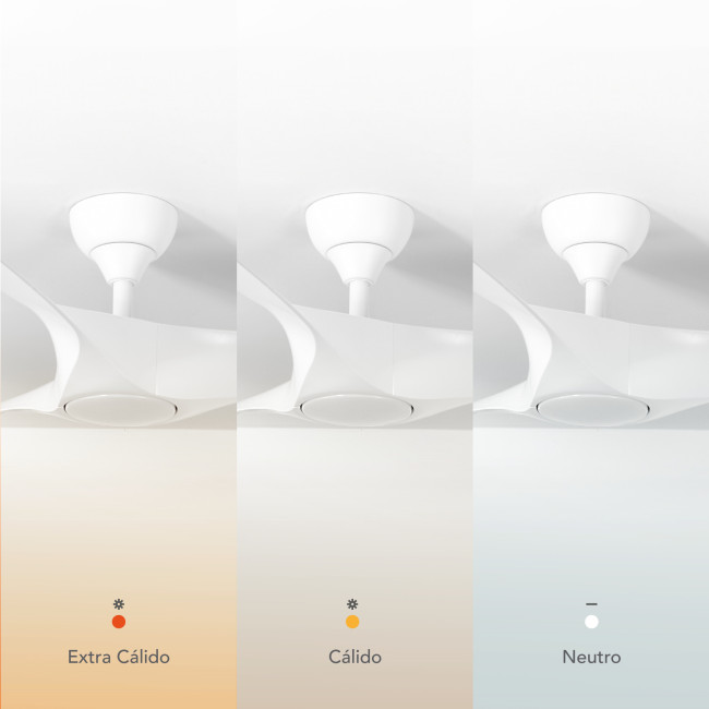 Ventilador de Techo Nevaly Blanco/ABS Blanco con Luz LED 24W Mando a Distancia 3 Aspas Ø132 cm Motor DC 45W, temperatura Ventilador de Techo Nevaly Blanco/ABS Blanco con Luz LED 24W Mando a Distancia 3 Aspas Ø132 cm Motor DC 45W, temperatura