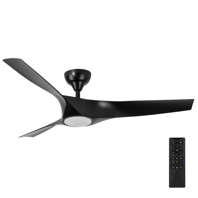 Ventilador de Techo Nevaly Negro/ABS Negro con Luz LED 24W Mando a Distancia 3 Aspas Ø132 cm Motor DC 45W Ventilador de Techo Nevaly Negro/ABS Negro con Luz LED 24W Mando a Distancia 3 Aspas Ø132 cm Motor DC 45W