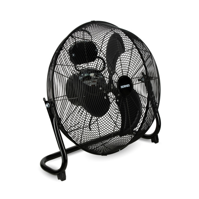 Ventilador de Suelo Industrial Soleq Negro. 3 Aspas Metálicas Ø51cm 3 Velocidades Basculación 90º Motor 90W, perfil Ventilador de Suelo Industrial Soleq Negro. 3 Aspas Metálicas Ø51cm 3 Velocidades Basculación 90º Motor 90W, perfil