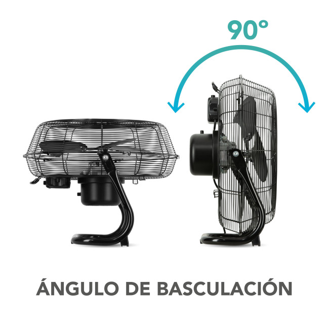 Ventilador de Suelo Industrial Soleq Negro. 3 Aspas Metálicas Ø51cm 3 Velocidades Basculación 90º Motor 90W, basculación Ventilador de Suelo Industrial Soleq Negro. 3 Aspas Metálicas Ø51cm 3 Velocidades Basculación 90º Motor 90W, basculación
