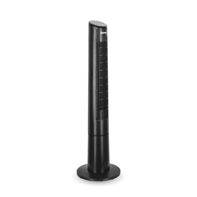 Ventilador de Torre Digital Qios Negro Sin Aspas Mando Distancia Temporizador 1-12h Oscilación 90º Motor 45W, perspectiva Ventilador de Torre Digital Qios Negro Sin Aspas Mando Distancia Temporizador 1-12h Oscilación 90º Motor 45W, perspectiva