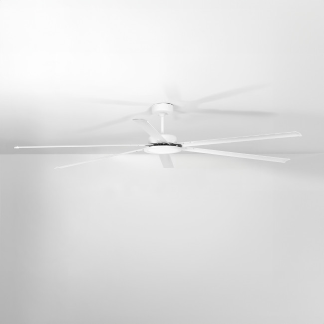 Ventilador de Techo Glohk Aluminio Blanco con Luz LED 20W Mando a Distancia 6 Aspas Ø254 cm Motor DC 50W, real