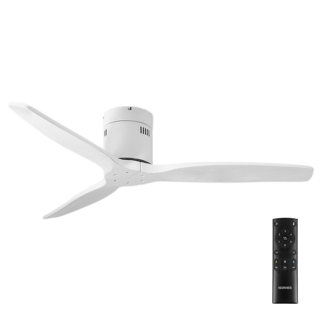 Ventilador de Techo Kent Blanco/Blanco sin Luz Mando a Distancia 3 Aspas Ø132 cm Motor DC 40W Ventilador de Techo Kent Blanco/Blanco sin Luz Mando a Distancia 3 Aspas Ø132 cm Motor DC 40W