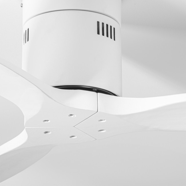 Ventilador de Techo Kent Blanco/Blanco sin Luz Mando a Distancia 3 Aspas Ø132 cm Motor DC 40W, detalle Ventilador de Techo Kent Blanco/Blanco sin Luz Mando a Distancia 3 Aspas Ø132 cm Motor DC 40W, detalle