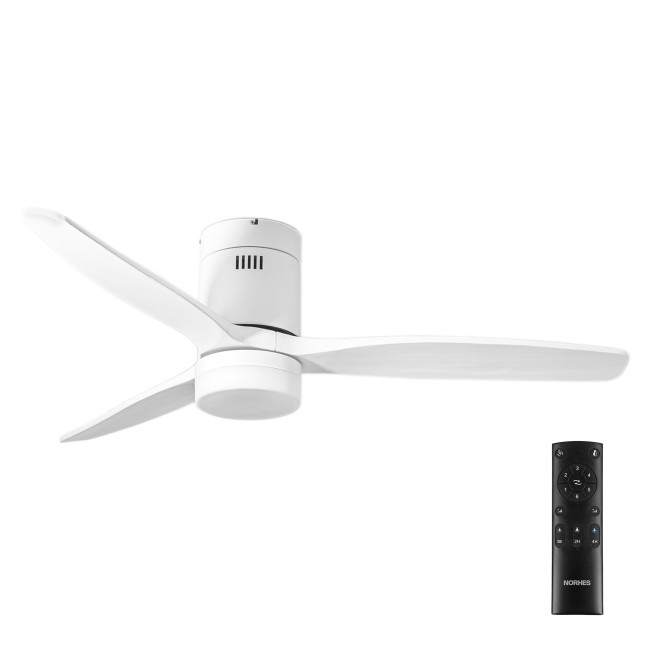 Ventilador de Techo Kent Blanco/Blanco con Luz LED 20W Mando a Distancia 3 Aspas Ø132 cm Motor DC 40W Ventilador de Techo Kent Blanco/Blanco con Luz LED 20W Mando a Distancia 3 Aspas Ø132 cm Motor DC 40W