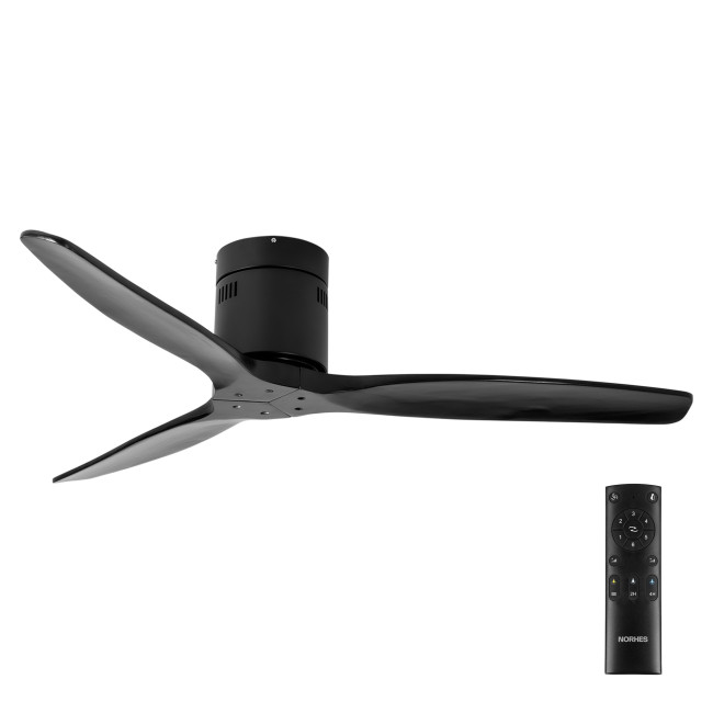 Ventilador de Techo Kent Negro/Negro sin Luz Mando a Distancia 3 Aspas Ø132 cm Motor DC 40W Ventilador de Techo Kent Negro/Negro sin Luz Mando a Distancia 3 Aspas Ø132 cm Motor DC 40W